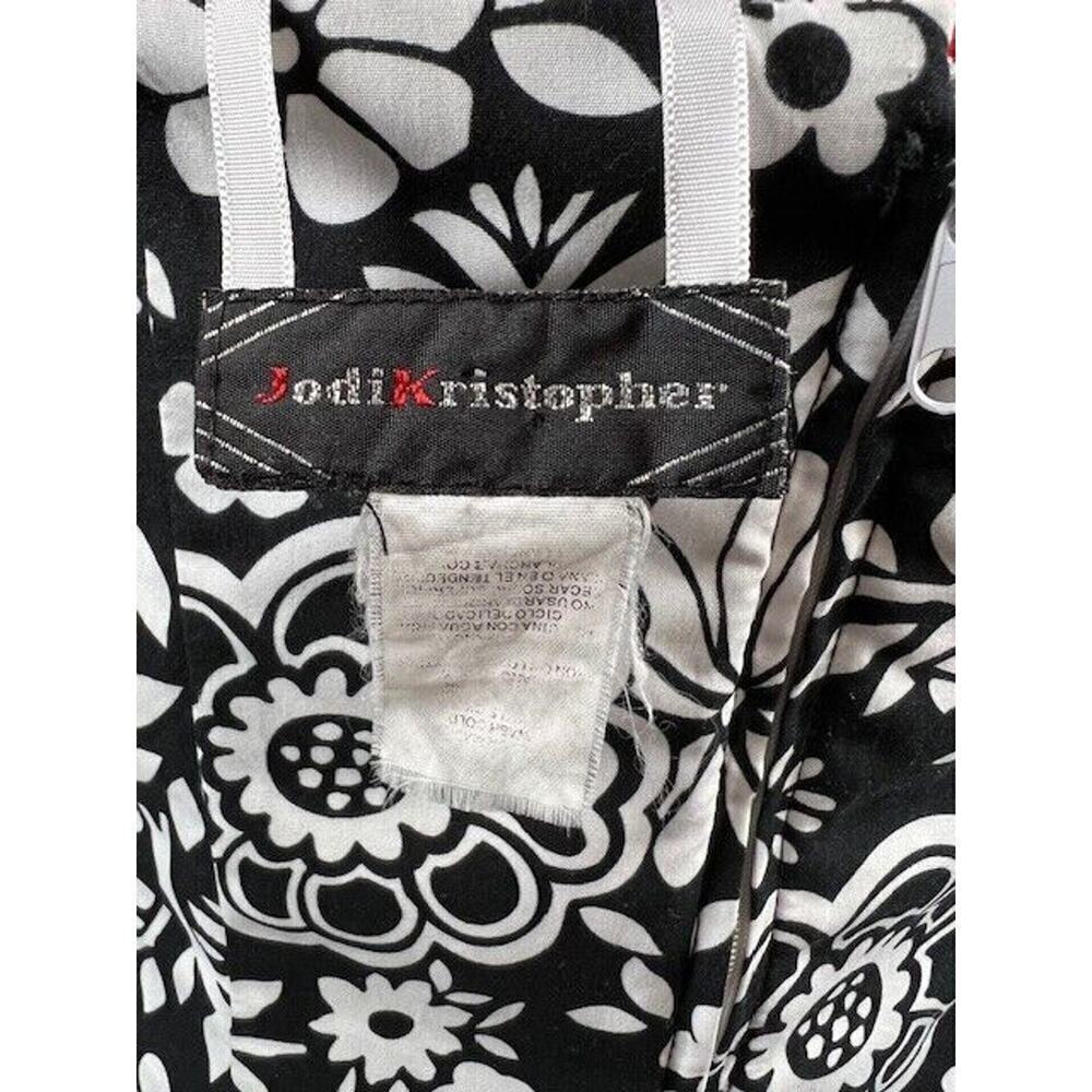 Jodi Kristopher Dress Womens Size 7 Mini Sleeveless Black and White Floral - Picture 5 of 8